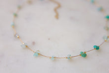 Load image into Gallery viewer, Green Aventurine & Gold Chain Choker Necklace