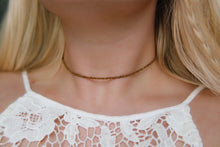 Load image into Gallery viewer, Mini Honey marbled seed beaded choker necklace