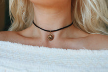 Load image into Gallery viewer, Celestial Sun & Moon Vegan Suede Choker Necklace