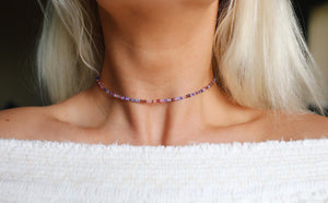 Beach Bum Beaded Choker Necklace / Beach Jewelry /