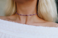 Load image into Gallery viewer, Metallic Purple Multi Beaded Choker Necklace / Beach Jewelry