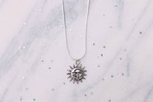 Load image into Gallery viewer, Sun & Moon Silver Plated Necklace.