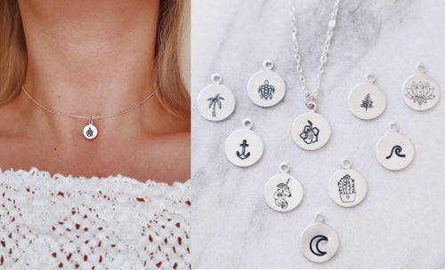 Choose your design dainty hand stamped choker necklace