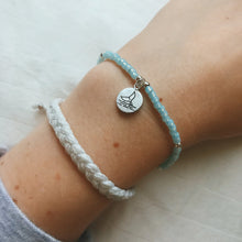 Load image into Gallery viewer, Blue Opal Beaded Whale Tail Ocean Bracelet