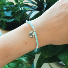 Load image into Gallery viewer, Blue Opal Beaded Whale Tail Ocean Bracelet