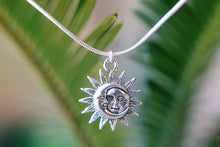 Load image into Gallery viewer, Sun & Moon Silver Plated Necklace.