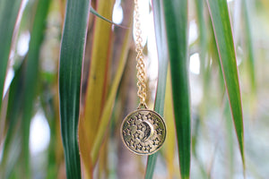 Zodiac Sun & Moon Necklace, Friendship Necklace, Bohemian Jewelry