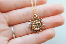 Load image into Gallery viewer, Dainty Sun &amp; Moon Necklace