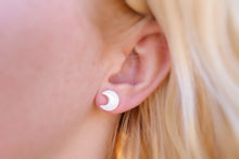 Load image into Gallery viewer, Mother of pearl moon earring studs