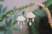 Load image into Gallery viewer, Opal Rain Clouds Polymer Clay Earrings