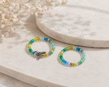 Load image into Gallery viewer, Dragonfly Seed Beaded Stretchy Rings Set