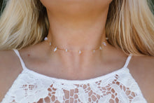 Load image into Gallery viewer, Opalite Crystal &amp; Gold Chain Choker Necklace
