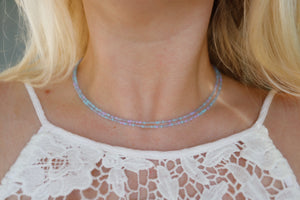 Opal summer breeze beaded wrap necklace