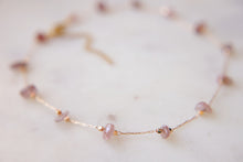 Load image into Gallery viewer, Strawberry Quartz Gemstone Beaded Choker Necklace