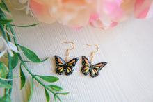 Load image into Gallery viewer, Hand Painted Monarch Butterfly Polymer Clay Earrings