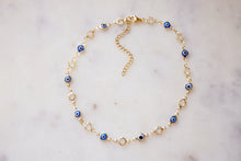 Load image into Gallery viewer, Evil Eye And Gemstone Chain Choker Necklace