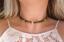 Load image into Gallery viewer, African Turquoise &amp; Raw Quartz Choker Necklace