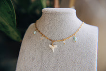 Load image into Gallery viewer, Island Girl Pearl &amp; Herkimer Diamond Shark Tooth Necklace