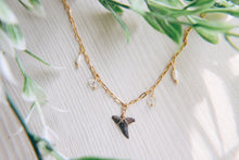 Load image into Gallery viewer, Island Girl Pearl &amp; Herkimer Diamond Shark Tooth Necklace
