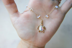 Opal Sea Turtle Necklace