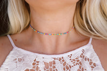 Load image into Gallery viewer, Frosted Matte Rainbow Seed Beaded Choker Necklace