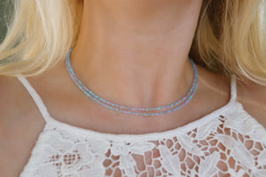 Opal summer breeze beaded wrap necklace
