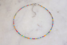 Load image into Gallery viewer, Frosted Matte Rainbow Seed Beaded Choker Necklace