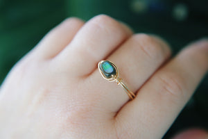 Abalone wire wrapped ring