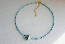 Load image into Gallery viewer, Beautiful hand beaded abalone shell necklace