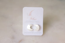 Load image into Gallery viewer, Mother of pearl moon earring studs