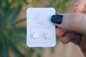 Mother of pearl star earring studs