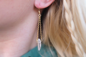 Quartz chain earrings