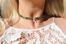 Load image into Gallery viewer, African Turquoise &amp; Raw Quartz Choker Necklace