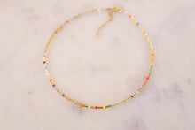 Load image into Gallery viewer, Golden Rainbow Seed Beaded Choker Necklace