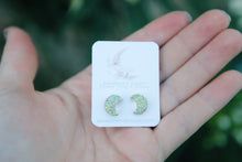 Load image into Gallery viewer, Druzy Moon Earring Studs