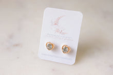 Load image into Gallery viewer, Diamond heart earring studs
