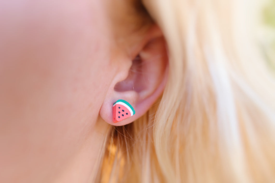 Watermelon earring studs
