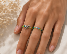 Load image into Gallery viewer, Dragonfly Seed Beaded Stretchy Rings Set