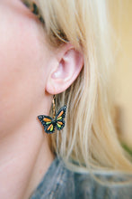 Load image into Gallery viewer, Hand Painted Monarch Butterfly Polymer Clay Earrings