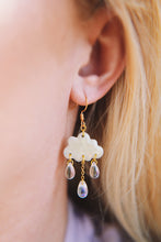 Load image into Gallery viewer, Opal Rain Clouds Polymer Clay Earrings