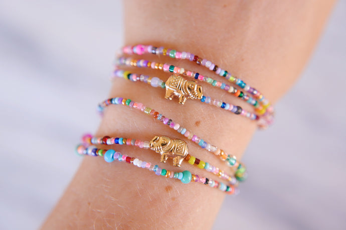 Rainbow Elephant Wrap Bracelets