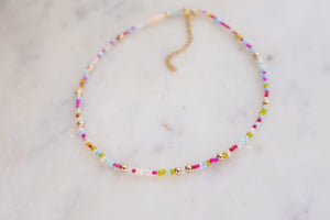 Endless Summer Seed Beaded Choker Necklace