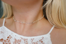 Load image into Gallery viewer, Silver heart link chain choker necklace