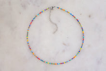 Load image into Gallery viewer, Frosted Matte Rainbow Seed Beaded Choker Necklace