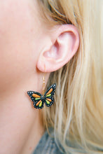 Load image into Gallery viewer, Hand Painted Monarch Butterfly Polymer Clay Earrings