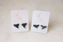 Load image into Gallery viewer, Fossil shark tooth earring studs