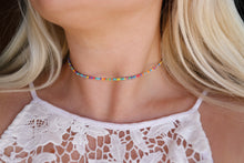 Load image into Gallery viewer, Frosted Matte Rainbow Seed Beaded Choker Necklace