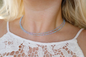 Opal summer breeze beaded wrap necklace