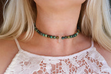 Load image into Gallery viewer, African Turquoise &amp; Raw Quartz Choker Necklace