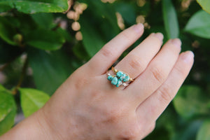 Mini Wire Wrapped Natural Turquoise Rings